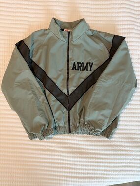 Jwod Skilcraft Green Army Windbreaker Jacket Medium/Short